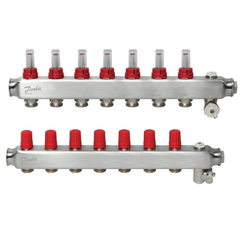 SSM-7F Колектор з ротаметрами  7 + 7 Danfoss