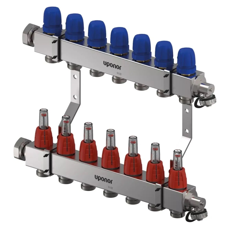 Колектор (нержавійка кв. профіль) з витратомірами Vario C FM Ø1 НГ x 7 х 3/4″ Uponor GmbH