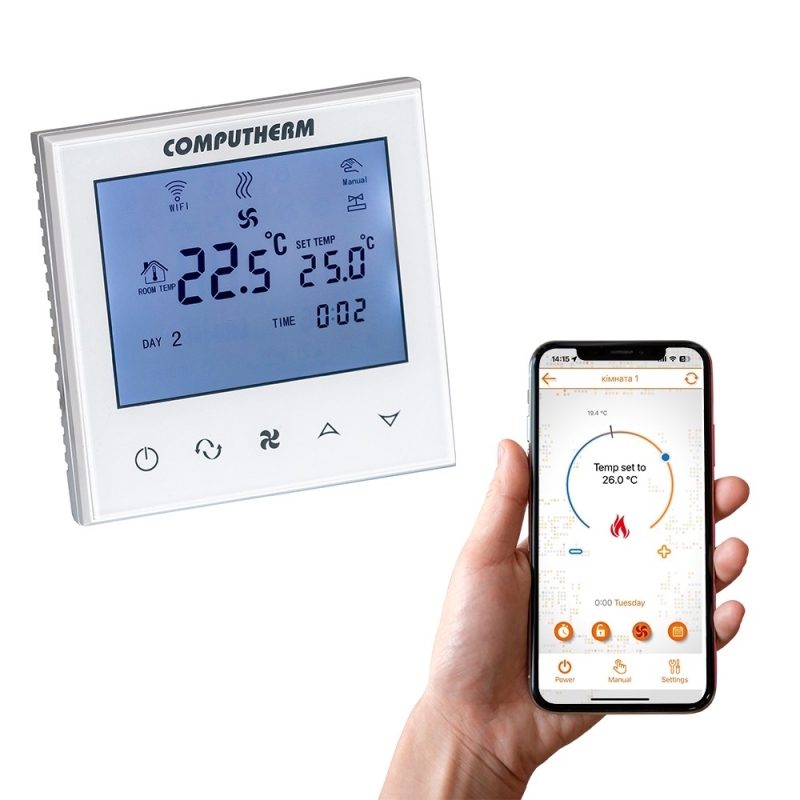 COMPUTHERM E280FC Програмований цифровий Wi-Fi фанкойл терморегулятор для 2-х і 4-трубних систем