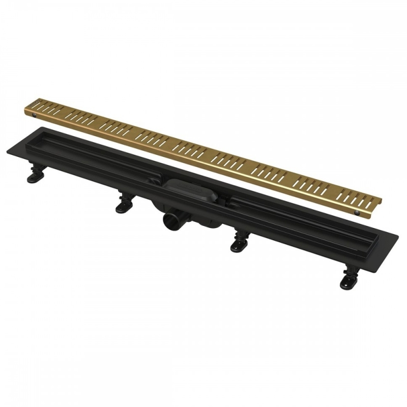 APZ10BLACK-750BRASS Трап душовий AlcaPlast BLACK-BRASS Simple - 750 мм