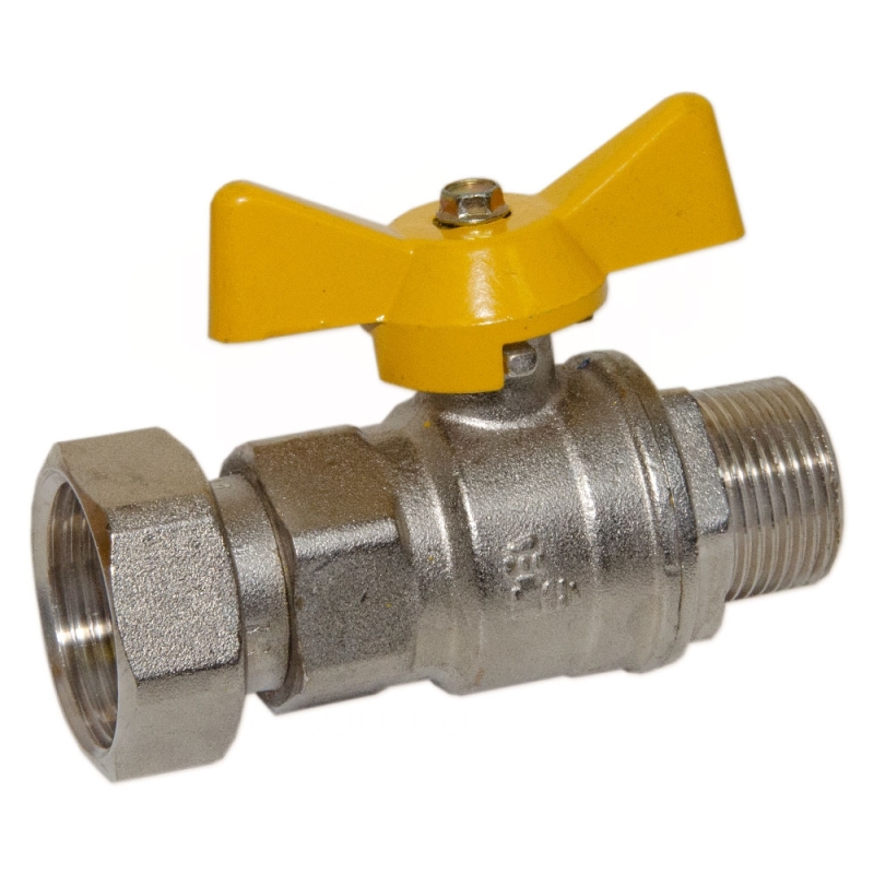 Кран газовий прямий Ø1/2″ З х 3/4″ В (накидка гайка) 528M04050G BIANCHI F.lli S.p.A.