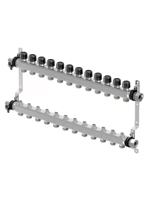Колектор (нержавійка) з відсічними кранами Smart S LS Ø1 НГ x 12 х 3/4″ Uponor GmbH