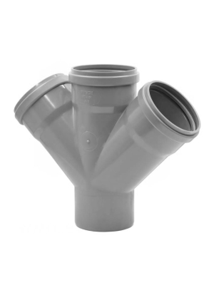 Хрестовина (зовнішня каналізація)  Ø125  45°  PVC (Ral 7037)  REDI s.p.a.