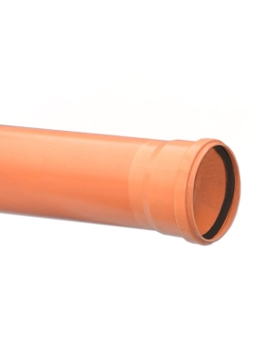 Труба для зовнішньої каналізації  SN4  Ø110 x 2,7 мм  L=1000 мм  PVC  Valrom  Україна