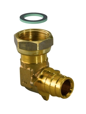 Коліно латунь Q&E 90° з накидною гайкою Ø20 х 3/4″ ВР Uponor GmbH
