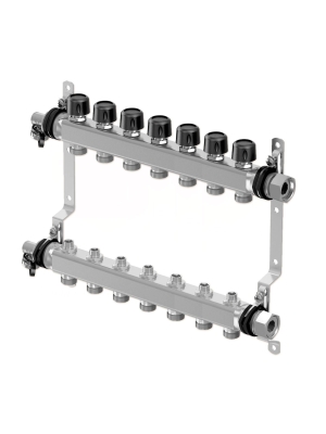 Колектор (нержавійка) з відсічними кранами Smart S LS Ø1 НГ x 7 х 3/4″ Uponor GmbH