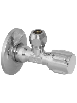 Кран вентильний для сантехприладів ZAMAC Ø1/2″ х 3/8″ з металевою ручкою VA Albertoni srl
