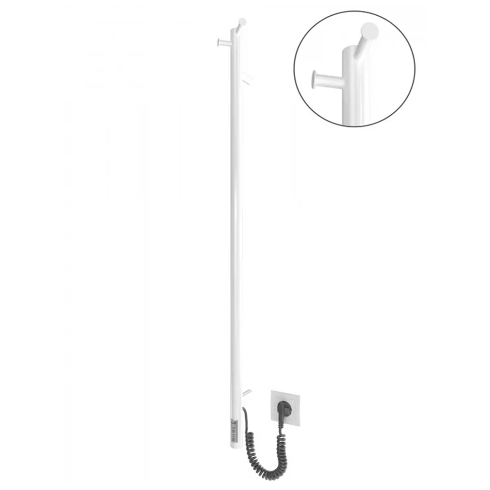 Електрична рушникосушарка Рей 1100х30/130 таймер з регулятором TR білий мат