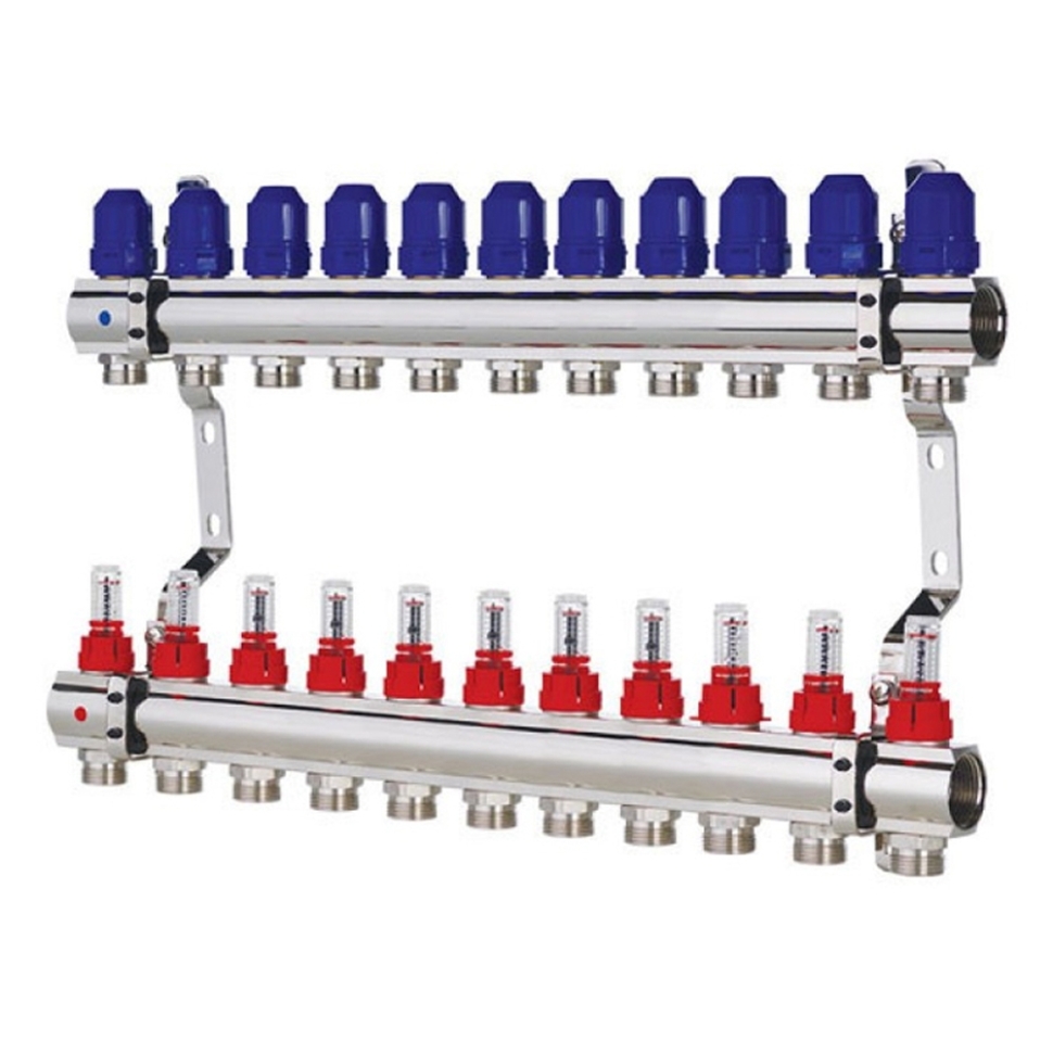 Колектор із витратомірами KOER KR.1110-11 - 1”x11 WAYS без євроконусів