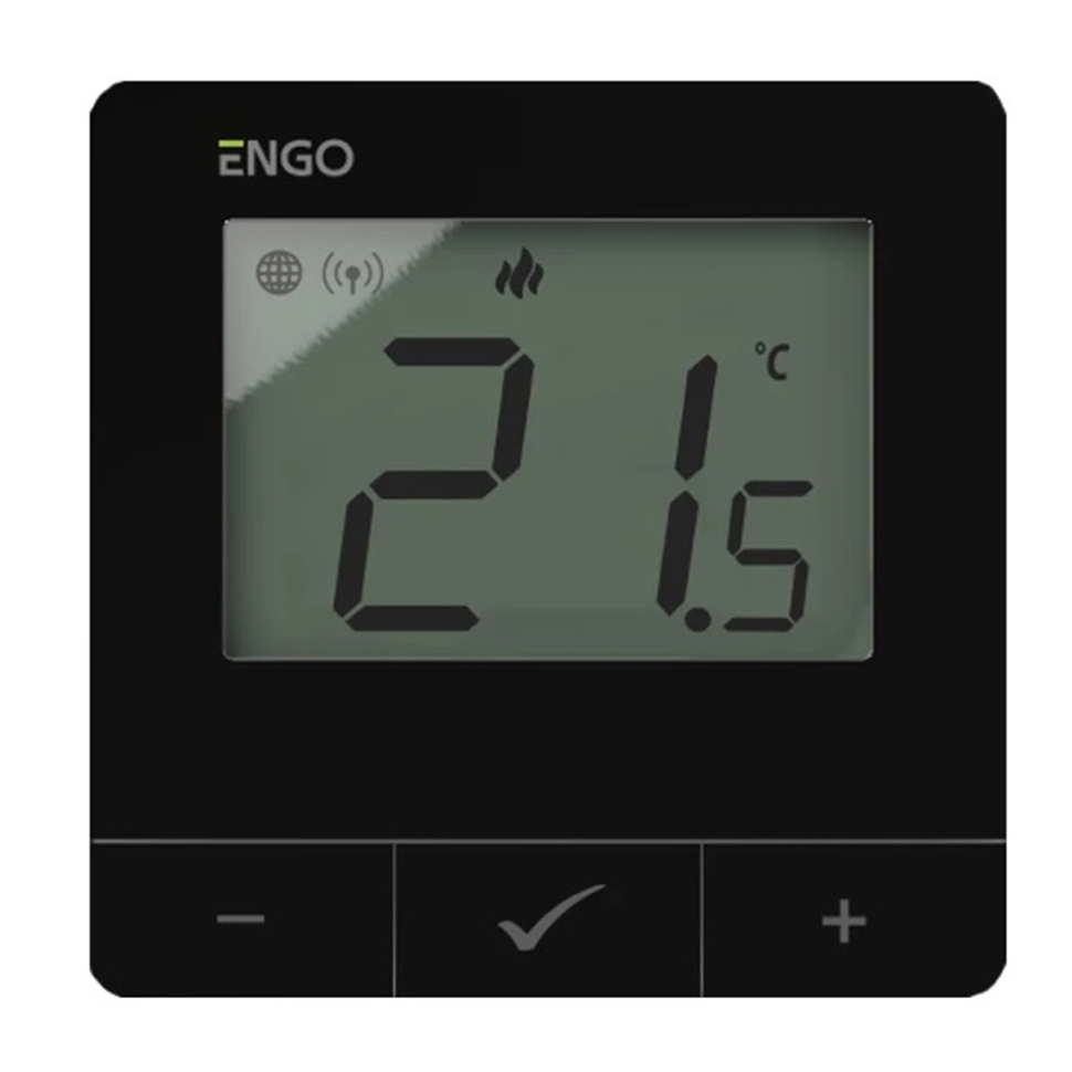 Інтернет-терморегулятор ENGO E25-BATB ZigBee+868 МГц, бездротовий, живлення  батар. 2хАА, чорний