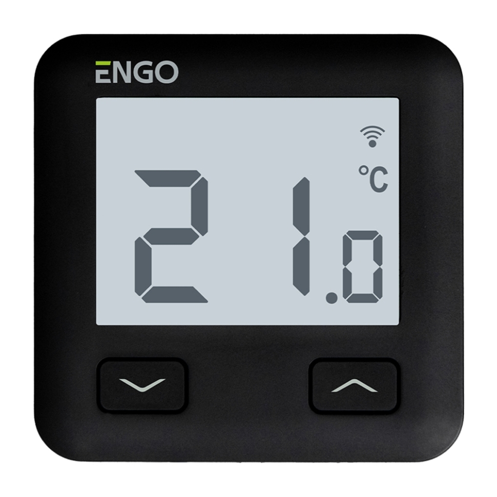 Інтернет-терморегулятор ENGO E10-B дротовий, живлення 230 В. з WI-FI, чорний