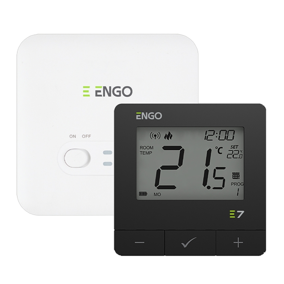 Терморегулятор  ENGO E7-RFB бездротовий, програмований (чорний)