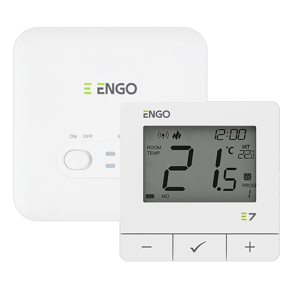 Терморегулятор ENGO E7-RFW бездротовий, програмований (білий)