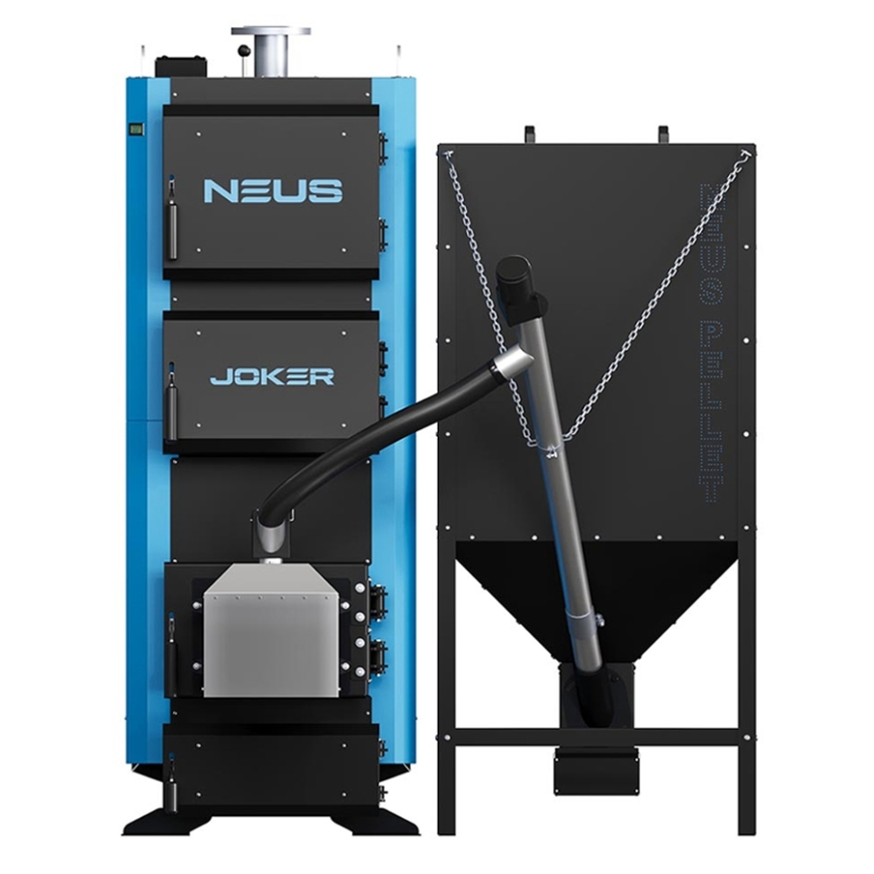 Пелетний котел Neus Joker Pellet 75 кВт бункер 500л сталь 6 мм