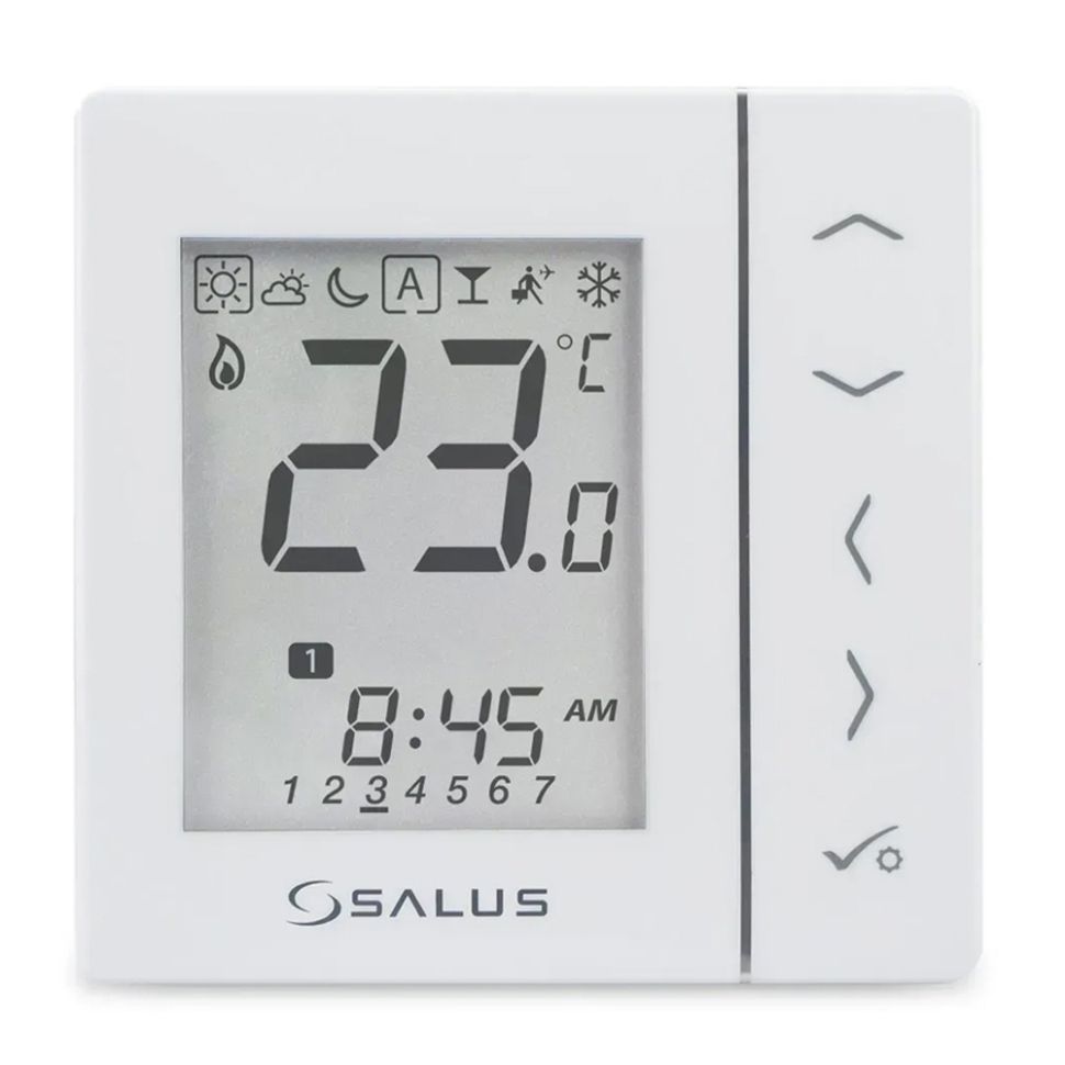 Тижневий програматор температури SALUS VS30W, прихованого монтажу 230В